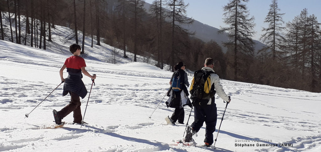 Faire raquettes en montagne